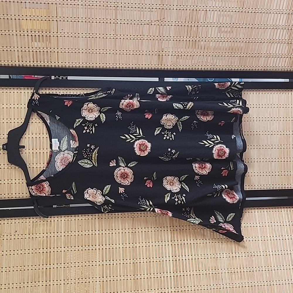 Lularoe black and floral tank top